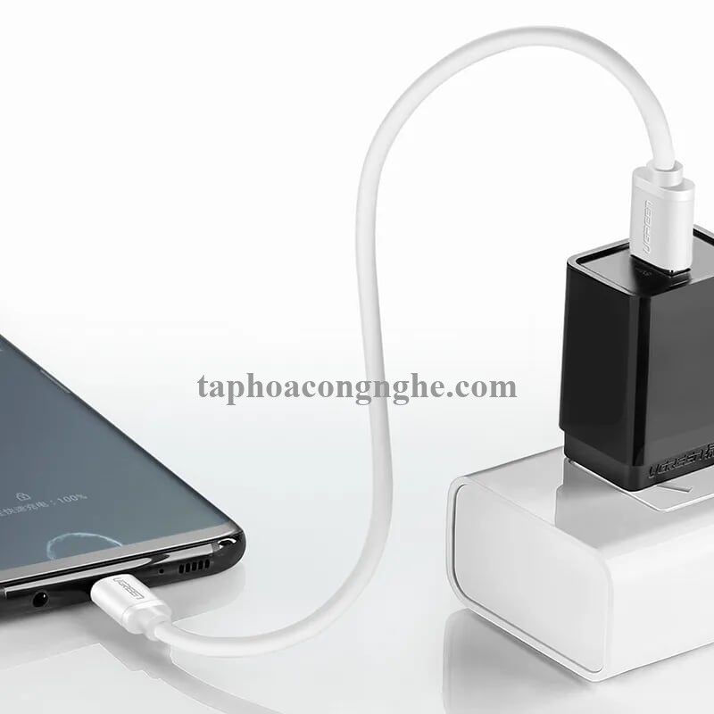 Ugreen 50389 0.5M màu Trắng Cáp USB TypeC sang USB 2.0 Cáp dẹt US141 30050389